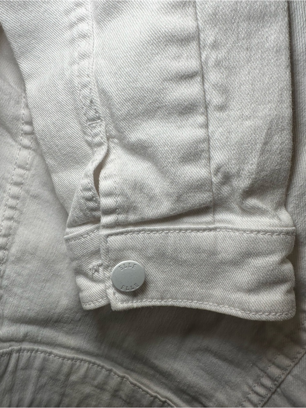 ELLE White Denim Jacket - Classic Style Size M - Picture 5 of 5